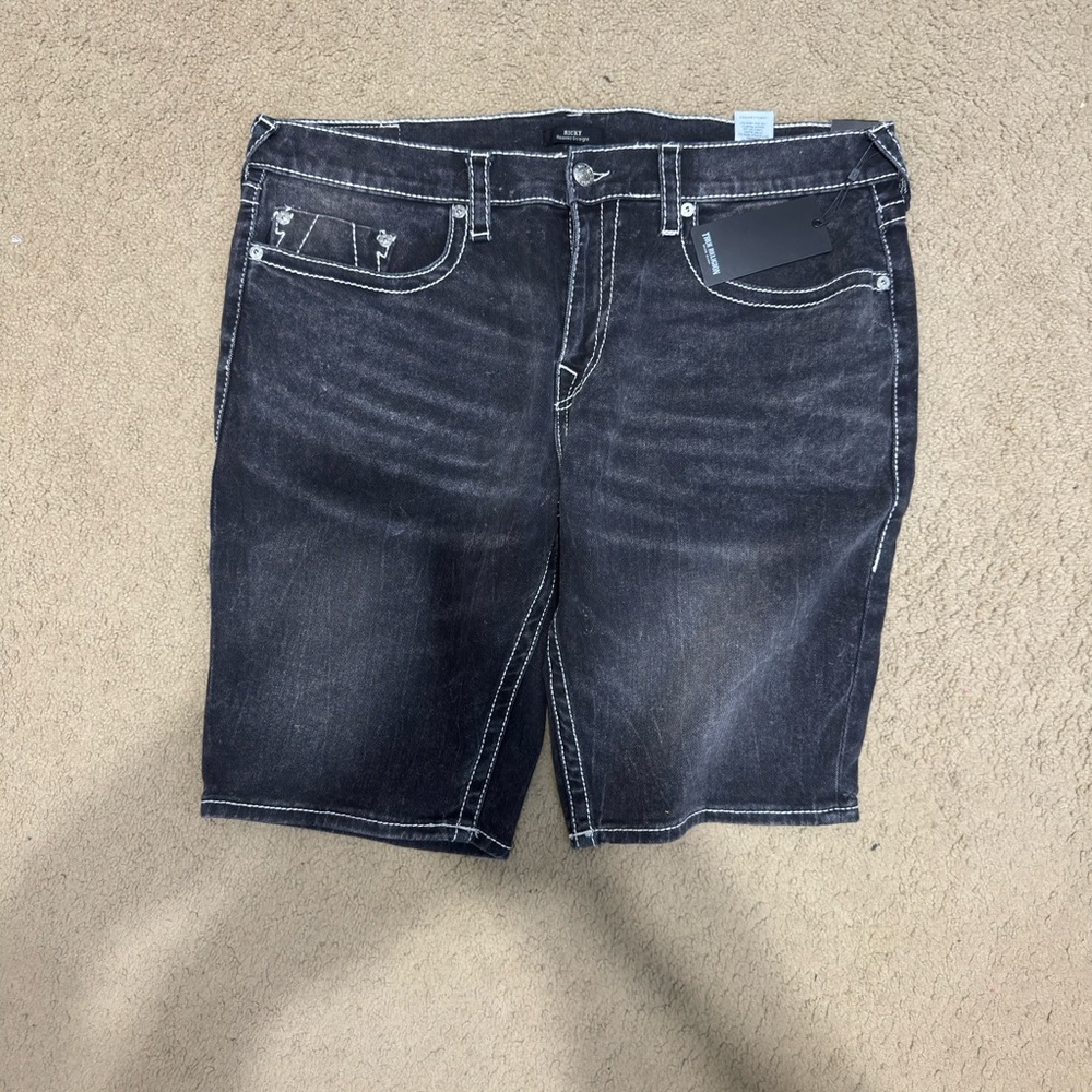 True Religion Dark Denim Jean Shorts